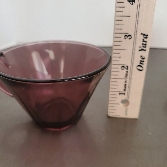 Vintage Hazel Atlas Moroccan Amethyst Glass Tea Coffee Cups Made in USA - Picture 9 of 10